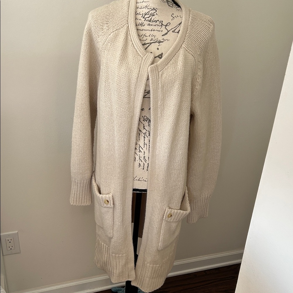 The Limited Cream Long Cardigan Sweater